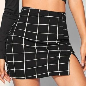 Black grid skirt